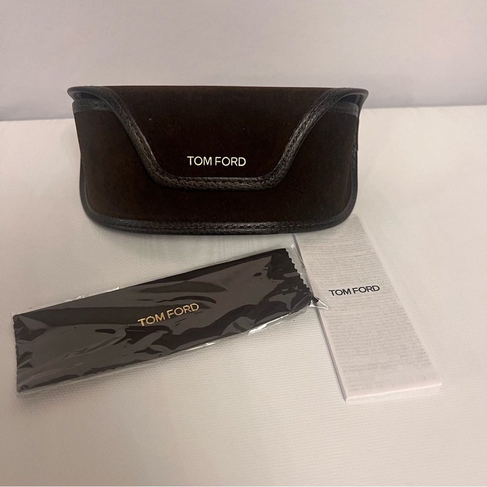 Tom Ford Sunglasses Case Brown Suede Hard Shell Eyeglass Holder Luxury Designer - Picture 3 of 4